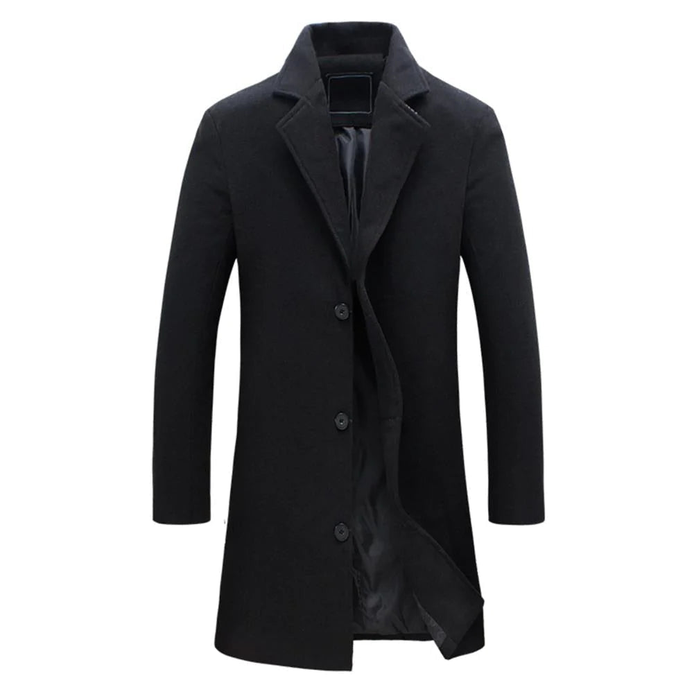 Abrigo de Lana para Hombre – Abrigo Largo Clásico de Invierno para Looks Elegantes o Casuales