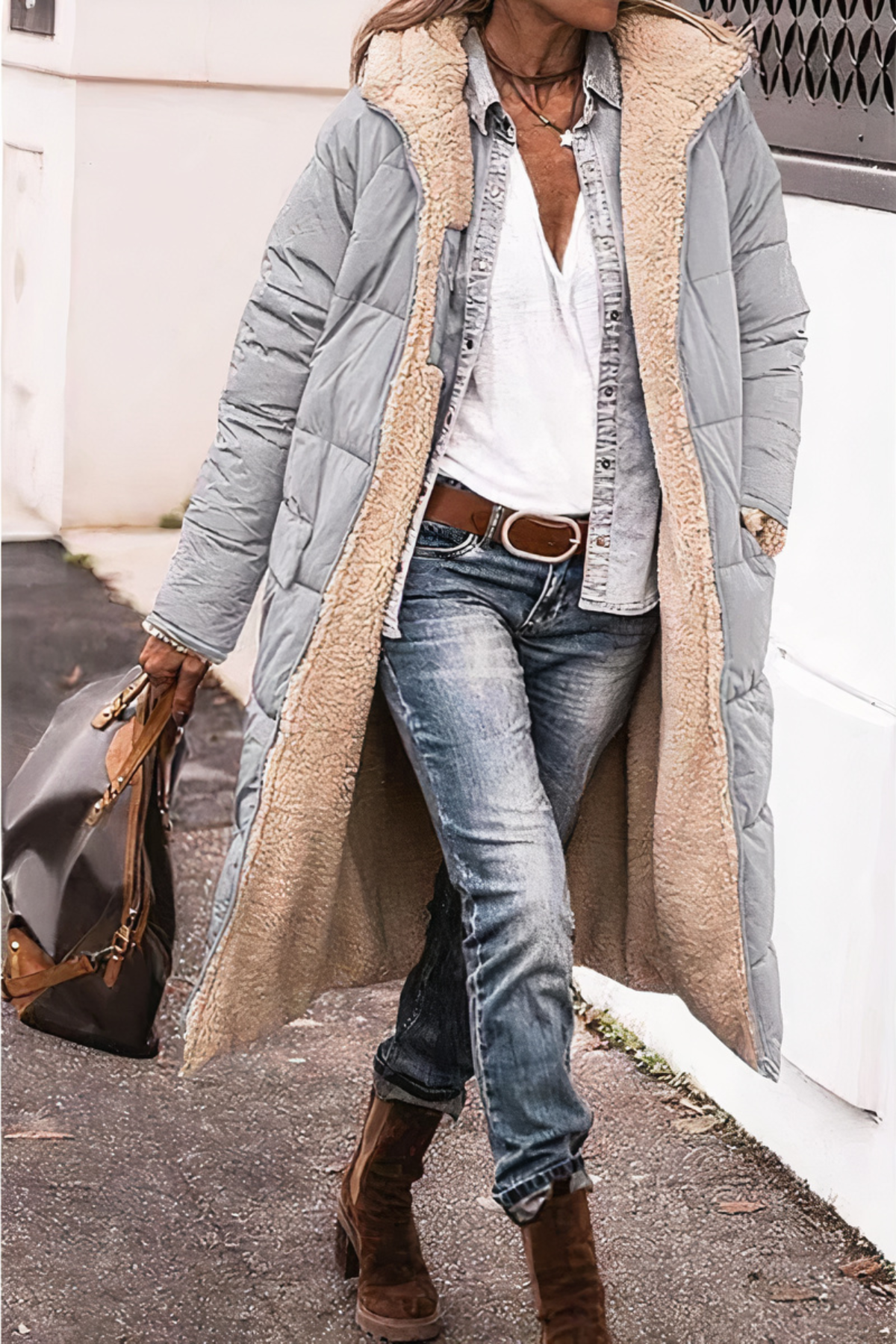 Abrigo Parka de Invierno Reversible para Mujer
