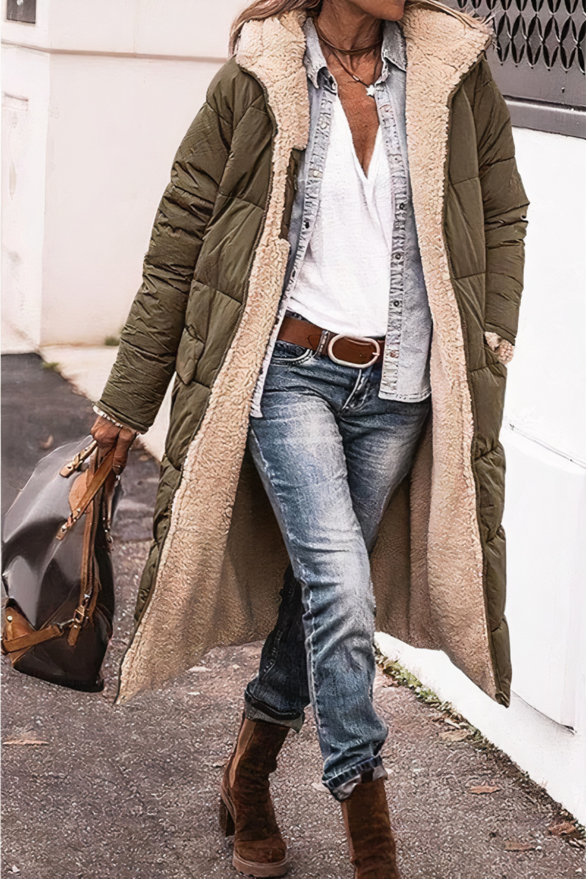 Abrigo Parka de Invierno Reversible para Mujer