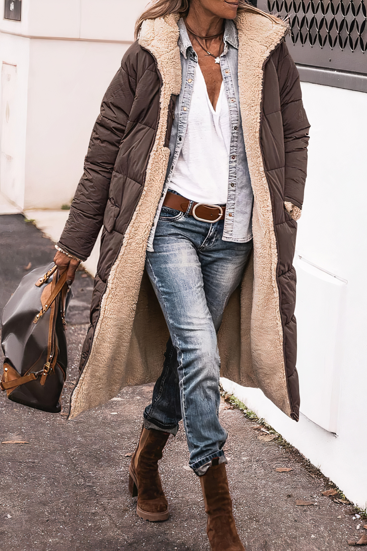 Abrigo Parka de Invierno Reversible para Mujer
