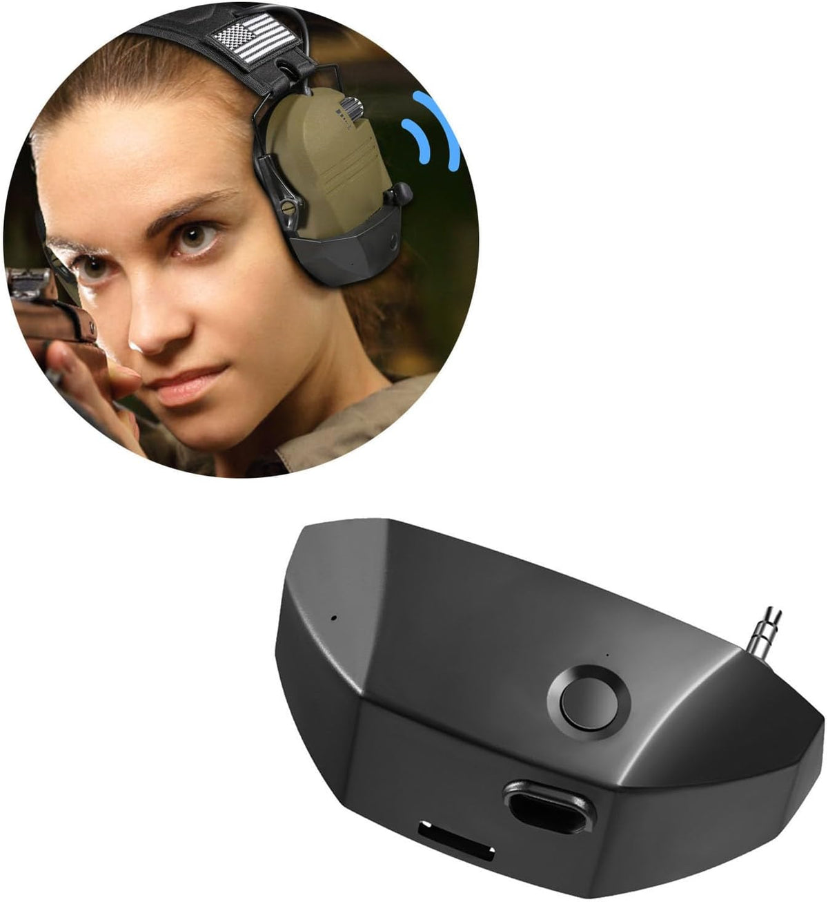 Adaptador Bluetooth para Orejeras de Tiro - Protección Auditiva Inalámbrica