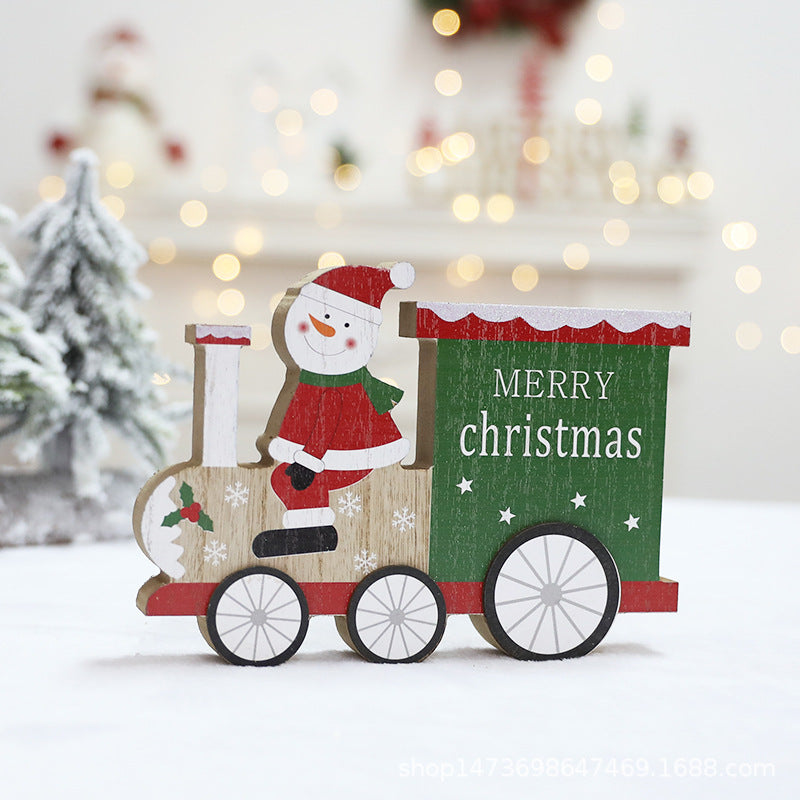 Adorno decorativo de tren de Papá Noel