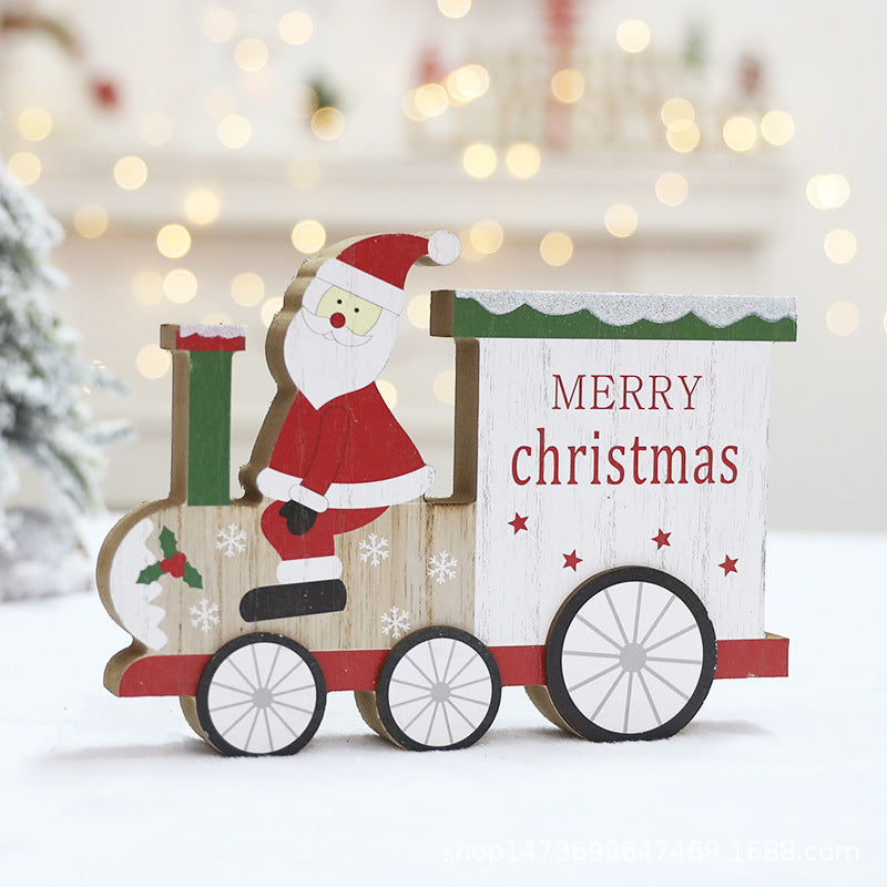 Adorno decorativo de tren de Papá Noel