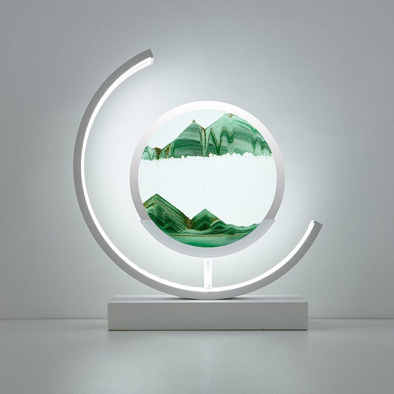 Adorno Decorativo Iluminado de Arena en Movimiento para la Decoración Relajante del Hogar