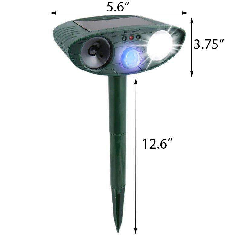 Ahuyentador de gatos ultrasónico solar para exterior y jardín