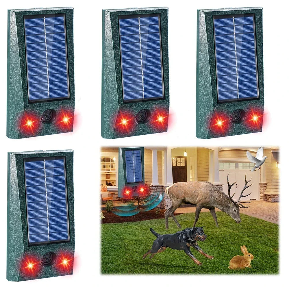 Ahuyentador de Pájaros Ultrasónico Solar | Con LED y Sensor de Movimiento | Resistente al Agua IP58 | Cobertura de 600 m²