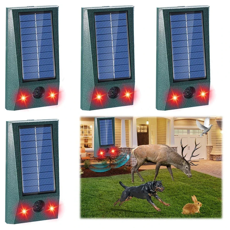 Ahuyentador de Pájaros Ultrasónico Solar | Con LED y Sensor de Movimiento | Resistente al Agua IP58 | Cobertura de 600 m²