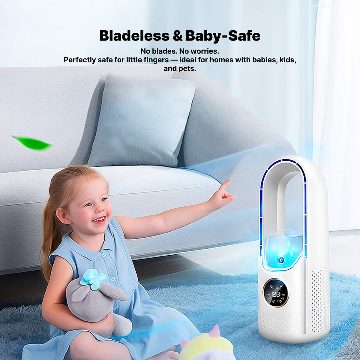 Aire Acondicionado Portátil sin Aspas | Diseñado Ergonómicamente y Ultrasilencioso, Ideal para Casa y Oficina
