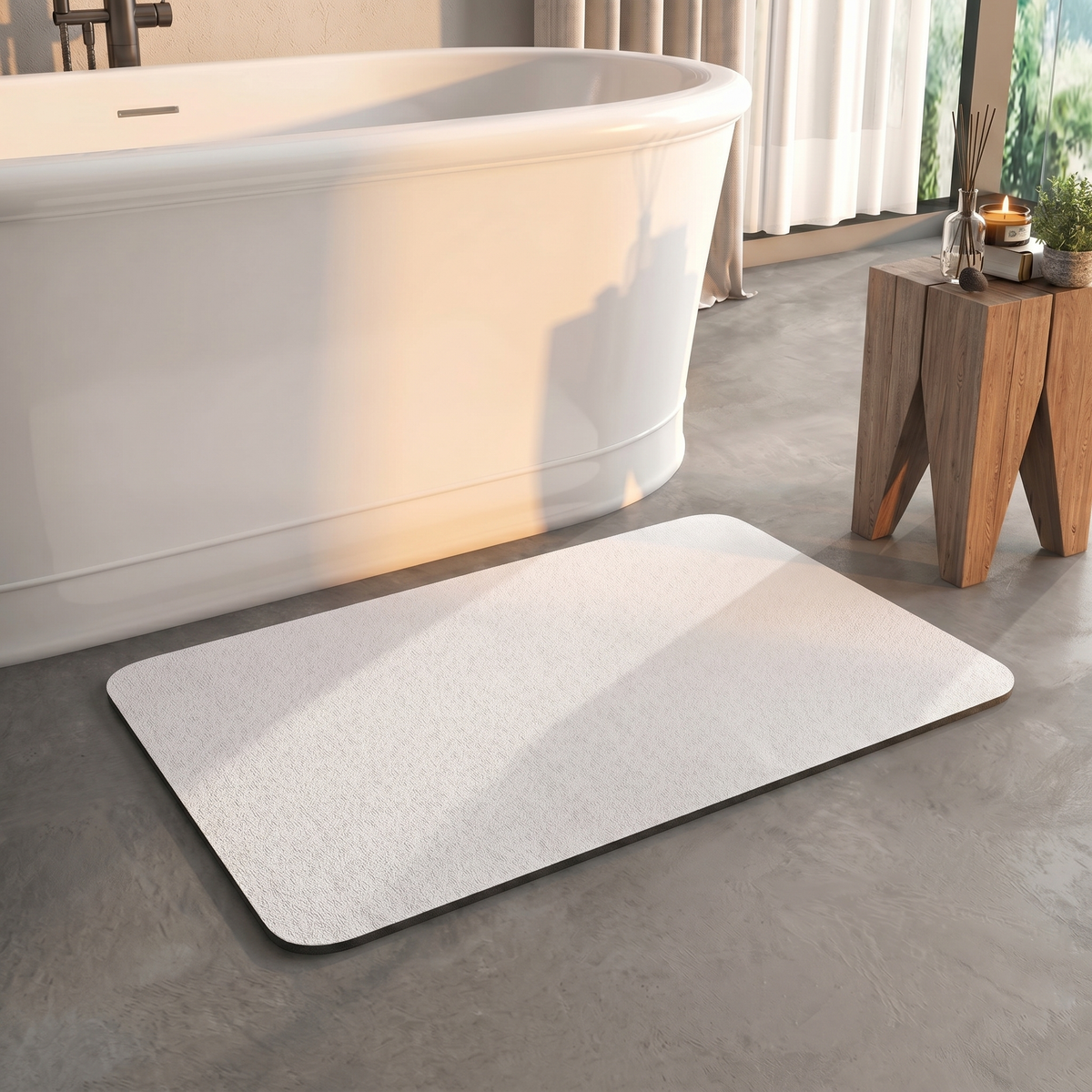Alfombra de Baño Ecológica de Diatomita | Diseño Antideslizante de Secado Rápido