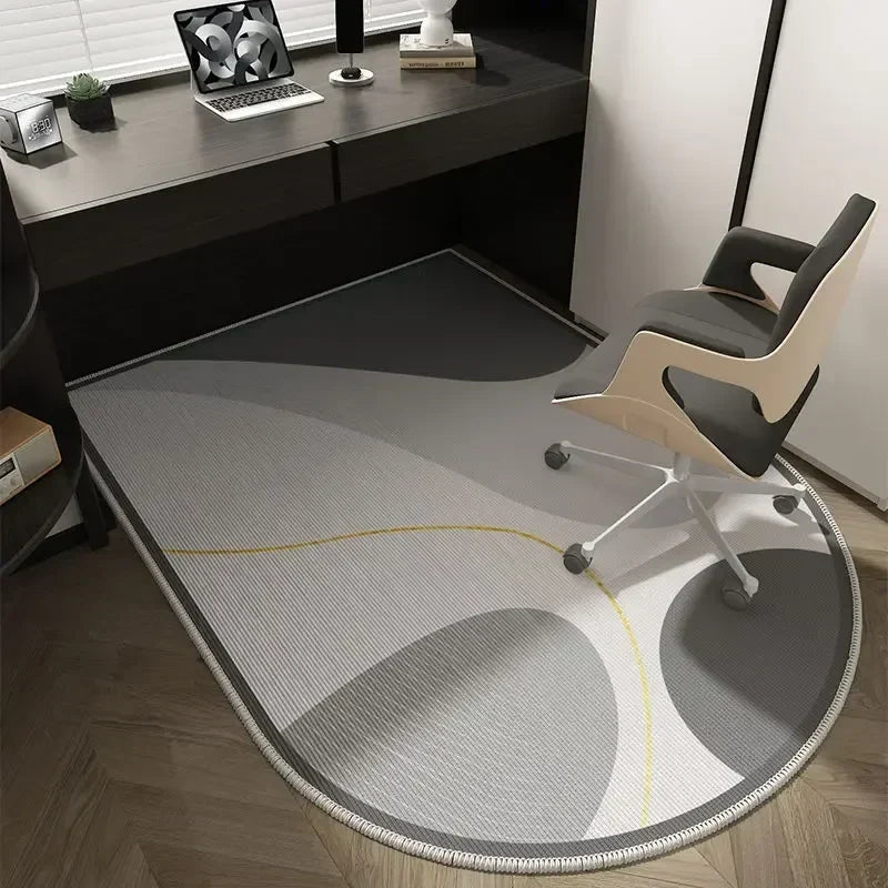 Alfombra geométrica para silla de oficina: diseño suave, lavable y antideslizante