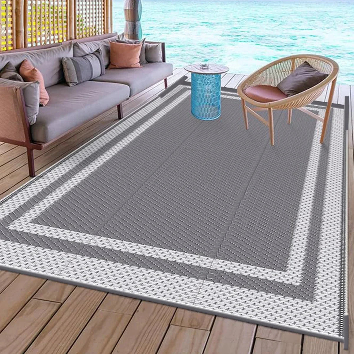 Alfombra rectangular moderna para exterior