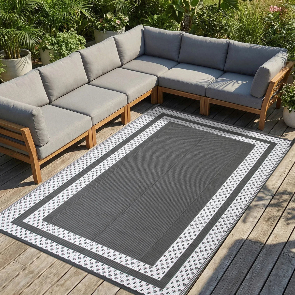 Alfombra rectangular moderna para exterior