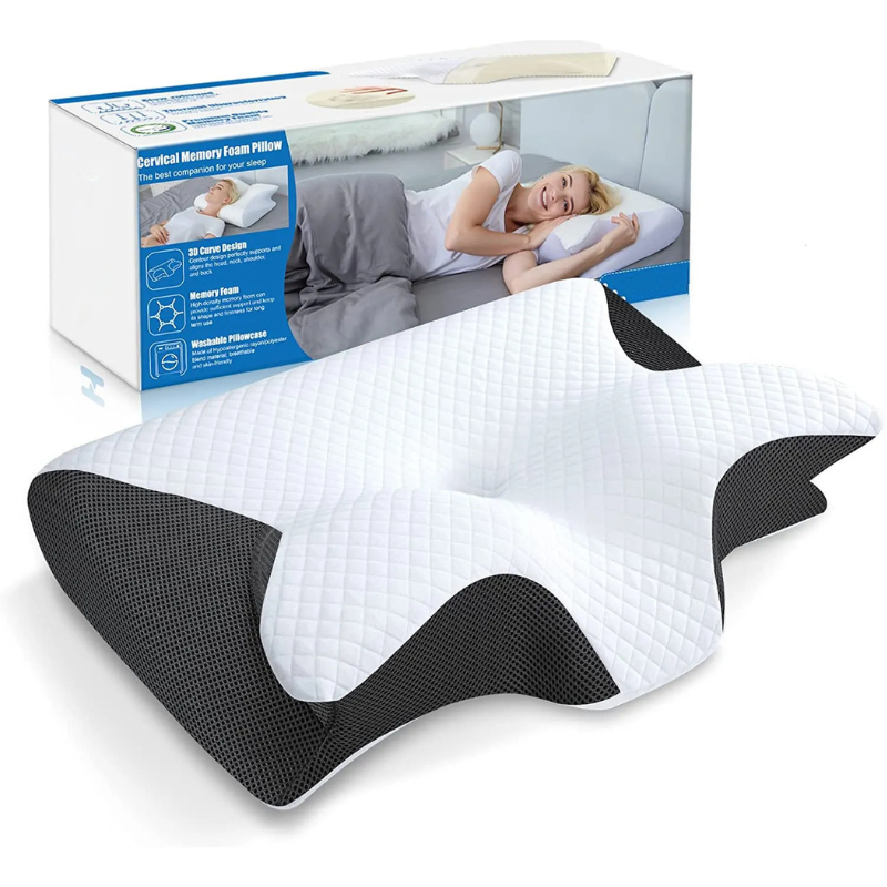 Almohada cervical de espuma viscoelástica – Sueño reparador y sin dolor