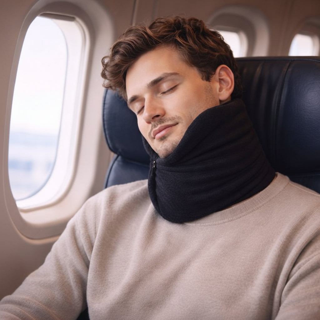 Almohada de Viaje Envolvente para Soporte Cervical Compacto y Descanso Erguido
