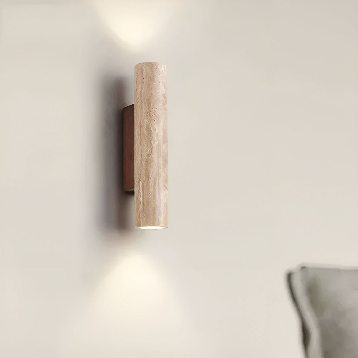 Aplique de pared LED de travertino – Lámpara de estilo wabi-sabi