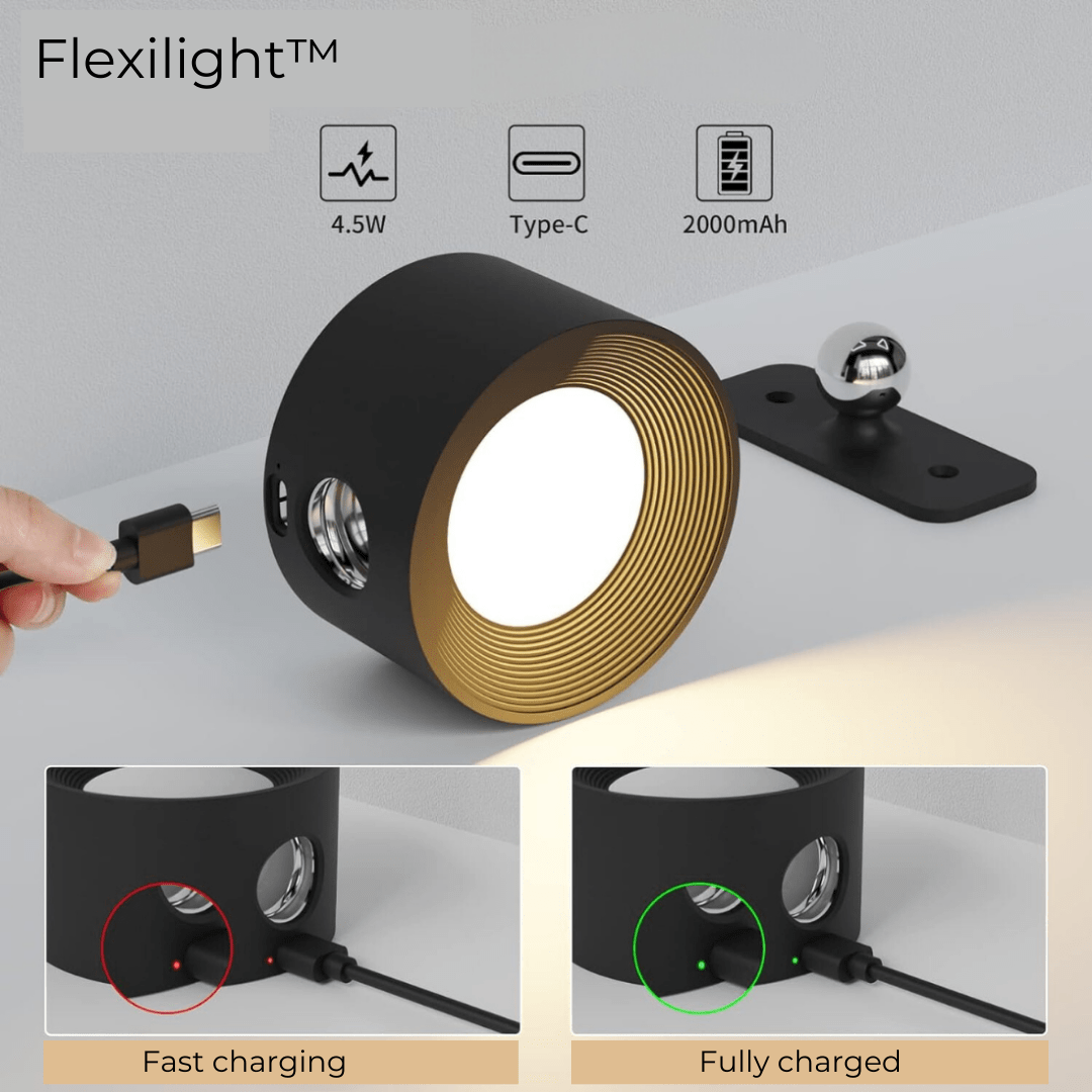 Aplique de pared LED inalámbrico con control táctil y rotación de 360°