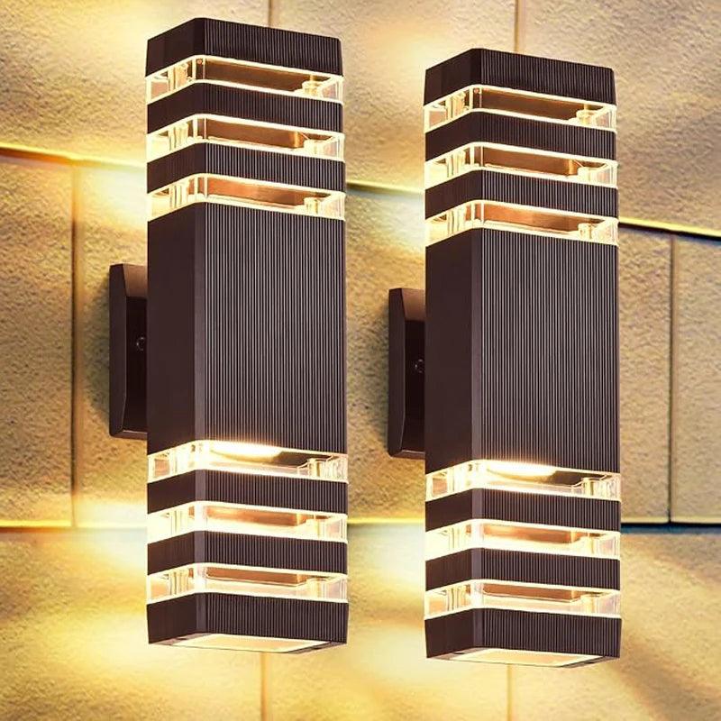 Aplique de pared LED moderno para exterior IP65 – Diseño bidireccional Up & Down con casquillo E27