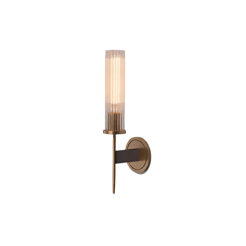 Aplique de pared moderno de cristal acanalado con acabado en cobre – 30 cm de altura