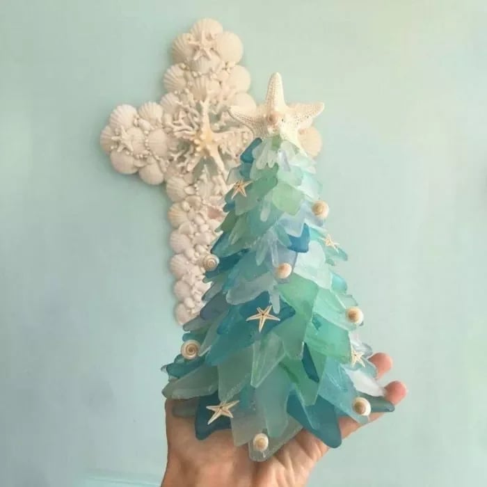 Árbol de Navidad de vidrio marino