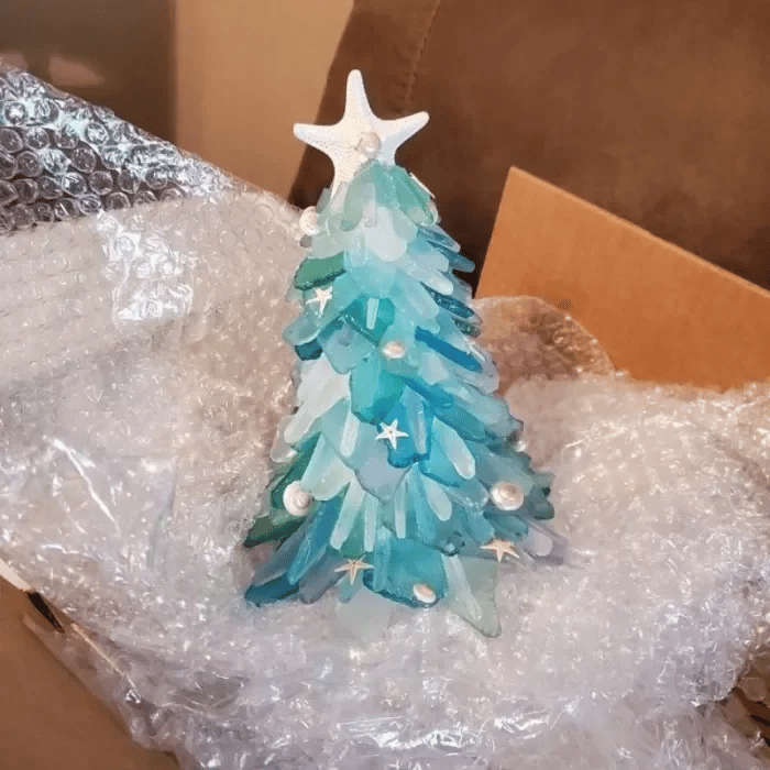 Árbol de Navidad de vidrio marino