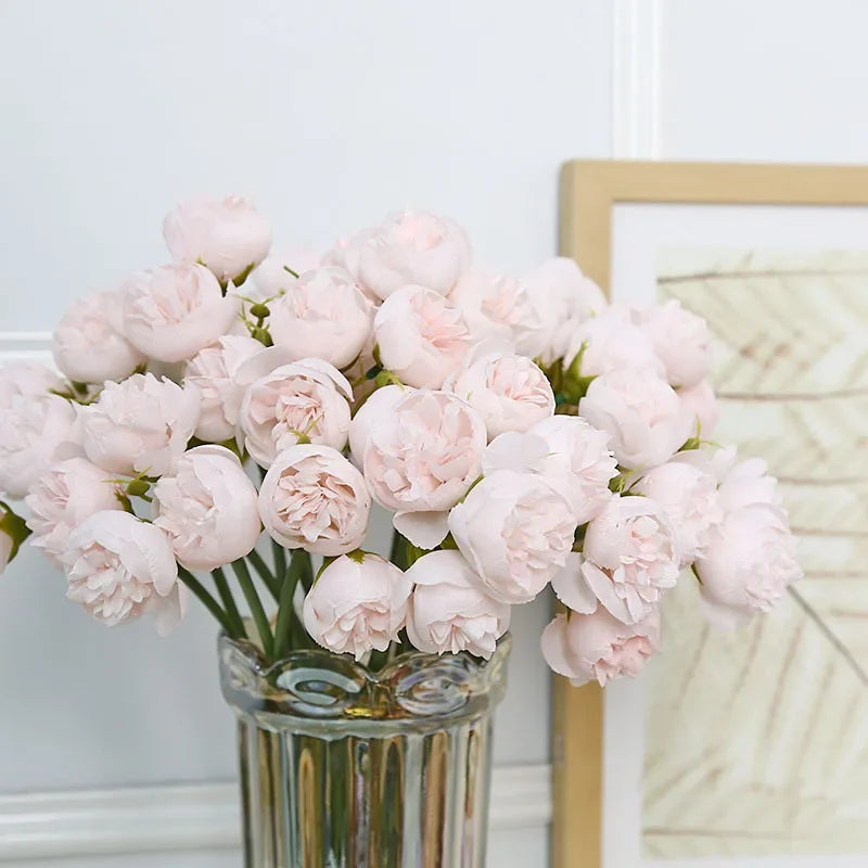 Arreglo floral de peonías de seda – Colección Tonos Románticos