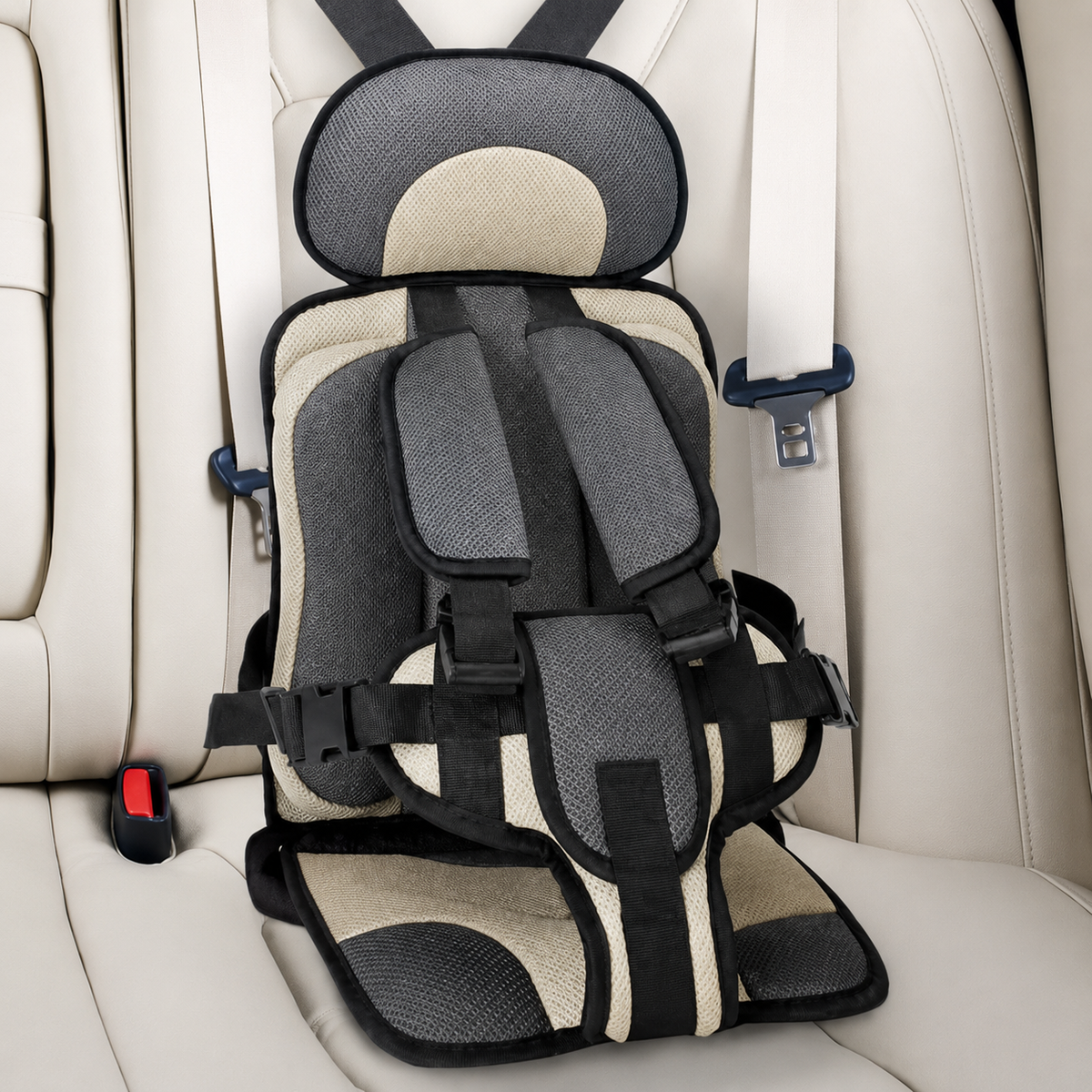 Asiento de Coche Portátil de Viaje con Arnés de Seguridad Reforzado de 5 Puntos