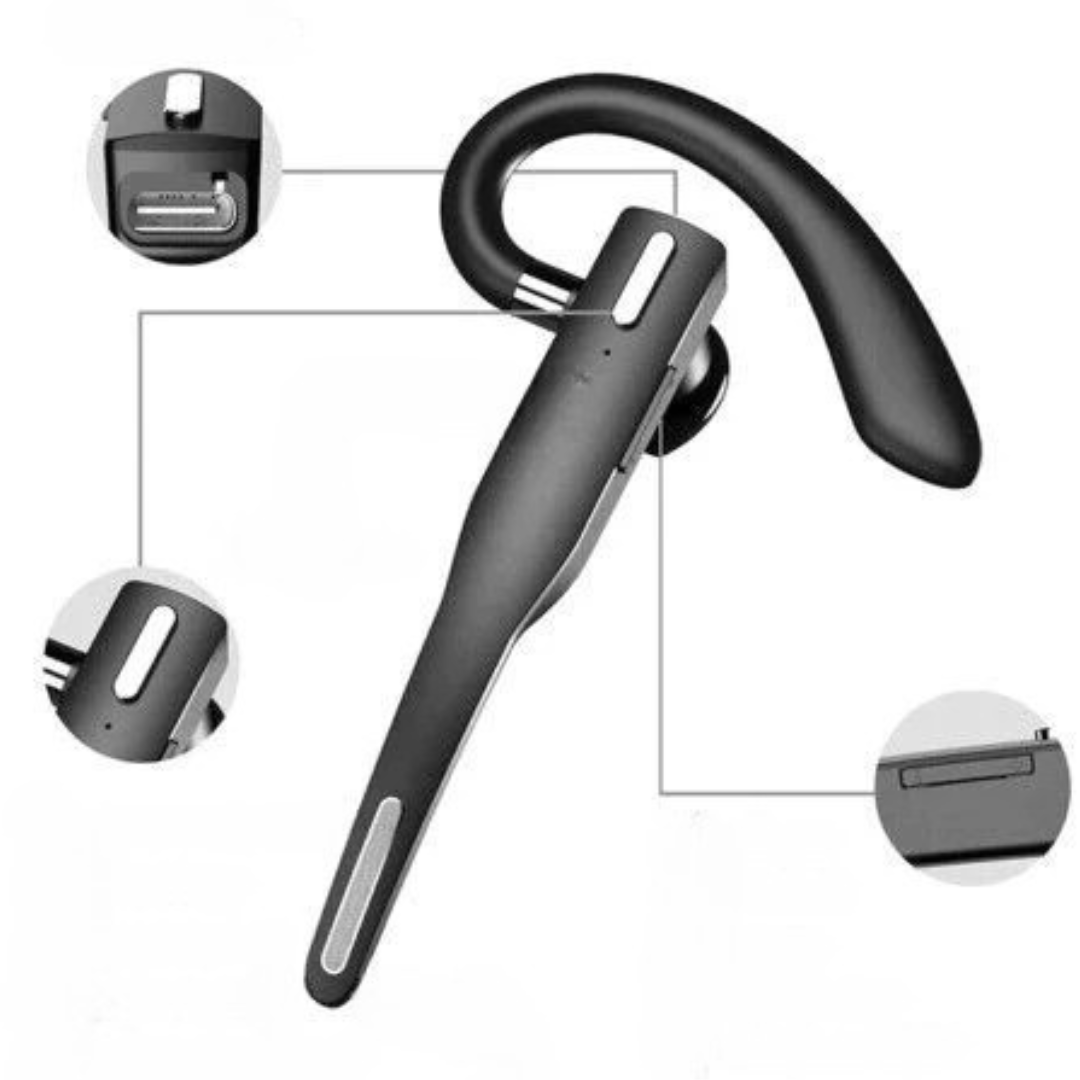 Auricular Bluetooth Profesional con Cancelación de Ruido y Diseño Ergonómico