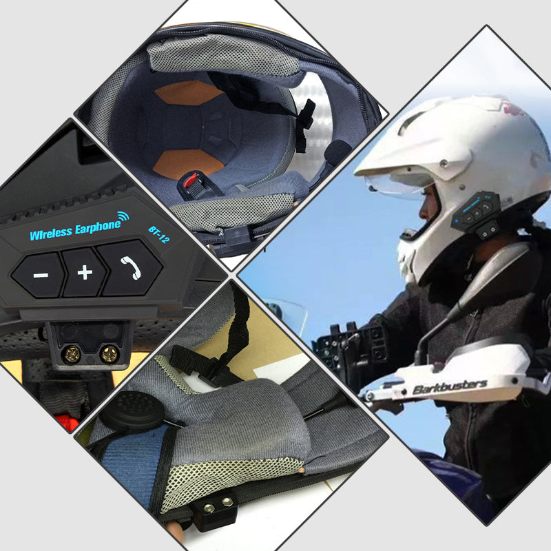 Auriculares Bluetooth para casco de moto con cancelación de ruido y batería de larga duración para comunicación manos libres de motociclistas
