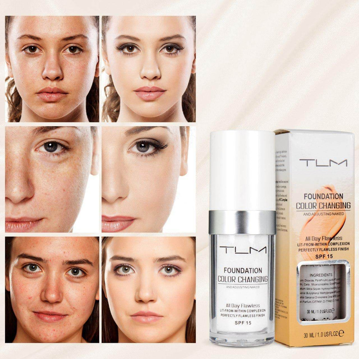 Base de maquillaje que cambia de color