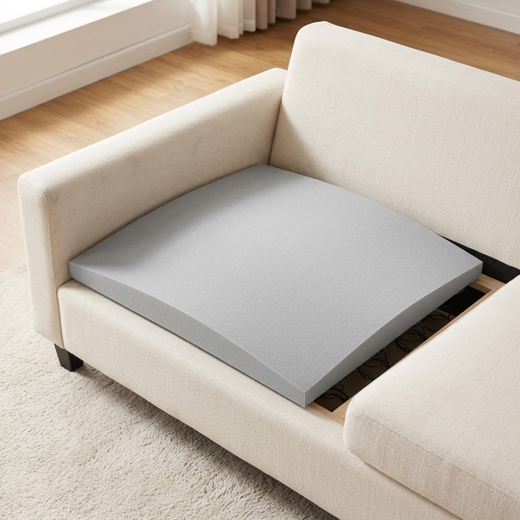 Base de soporte de cojín de espuma viscoelástica para sofás hundidos