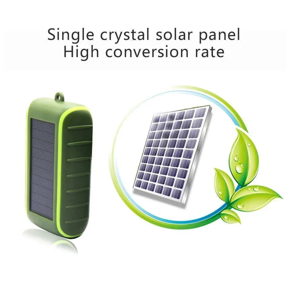 Batería externa solar USB con manivela y linterna