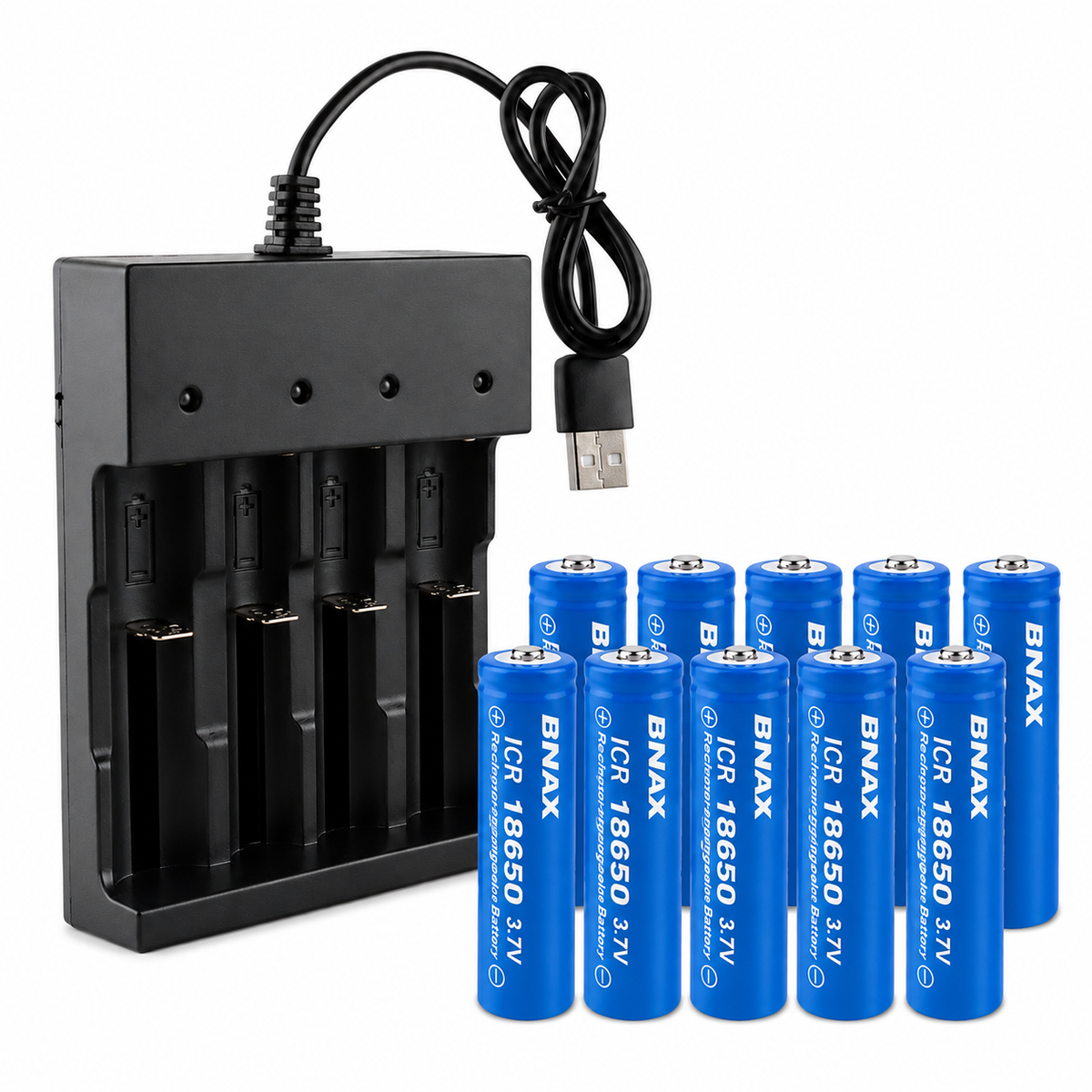 Baterías recargables universales 18650 de iones de litio de 3,7 V (paquete de 2)