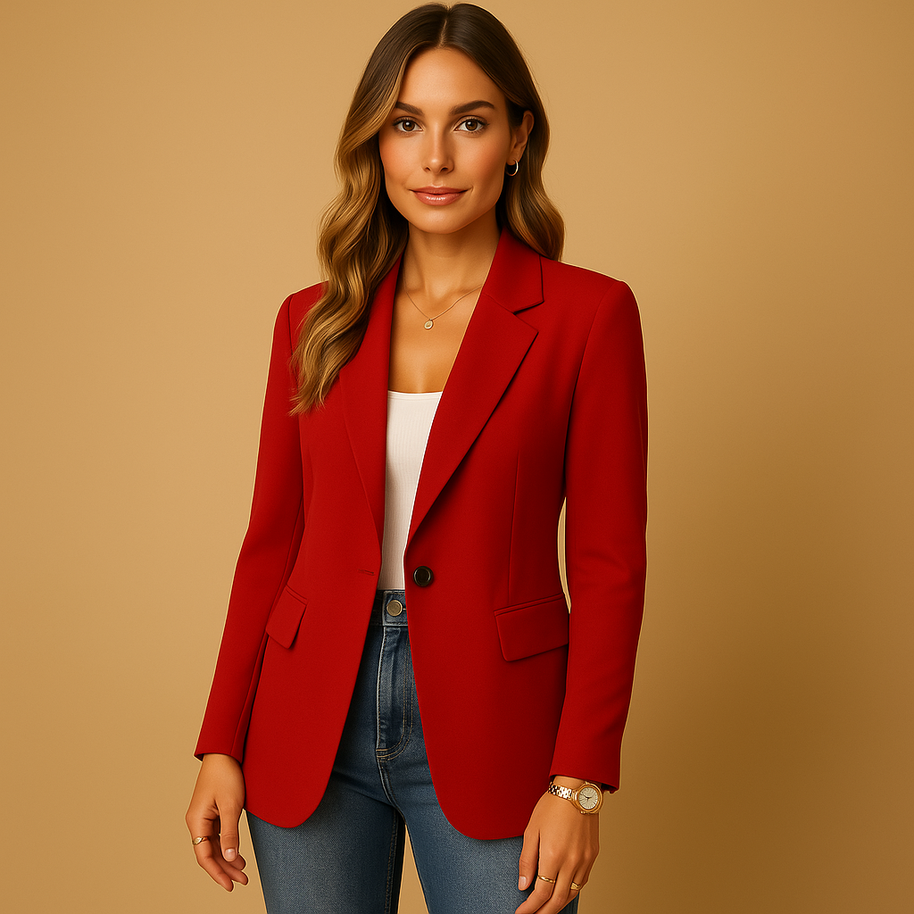 Blazer de abotonadura simple para mujer