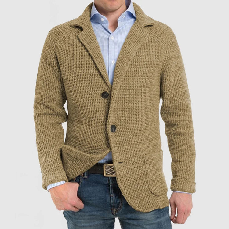 Blazer de punto para hombre con dos botones