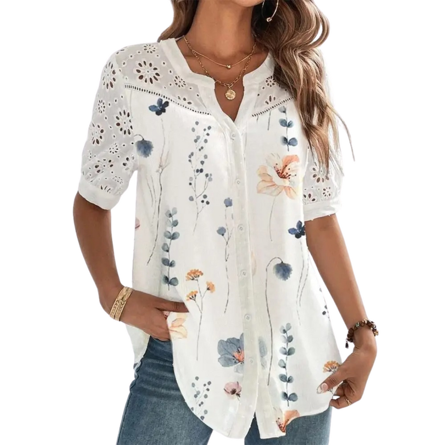 Blusa casual de manga corta para mujer