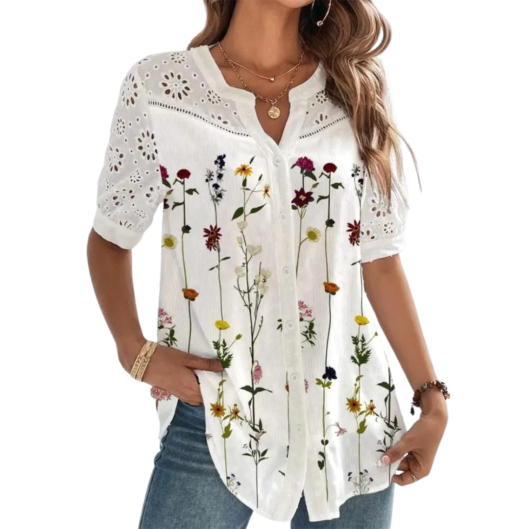 Blusa casual de manga corta para mujer