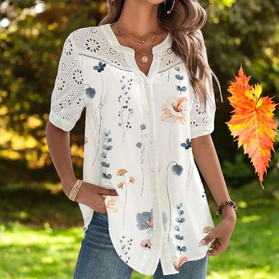 Blusa casual de manga corta para mujer