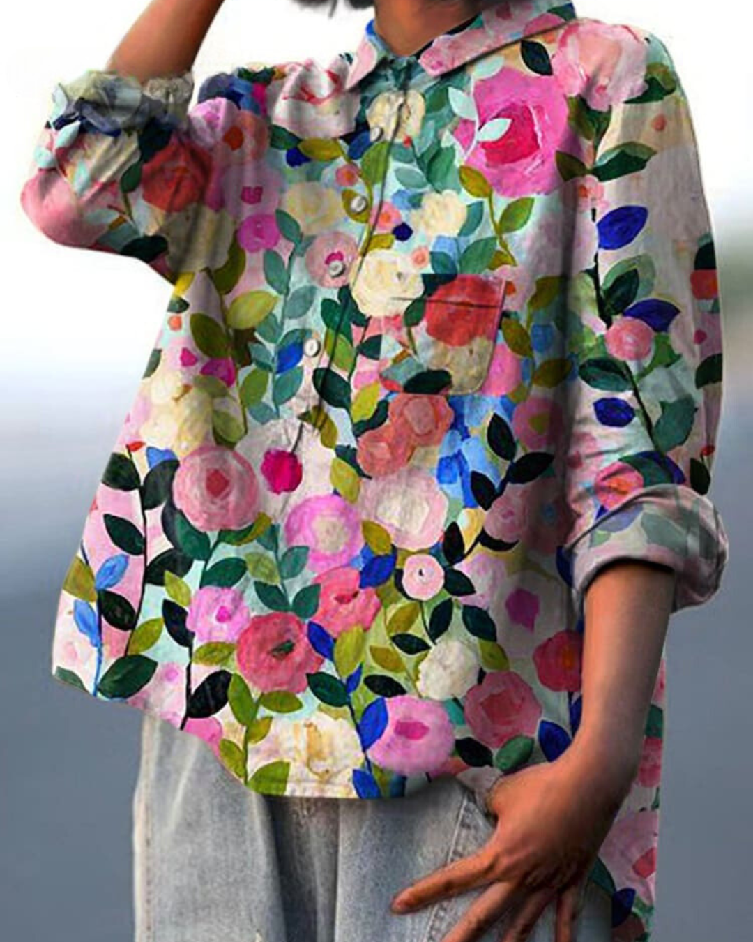 Blusa elegante con estampado floral | Elegancia y comodidad