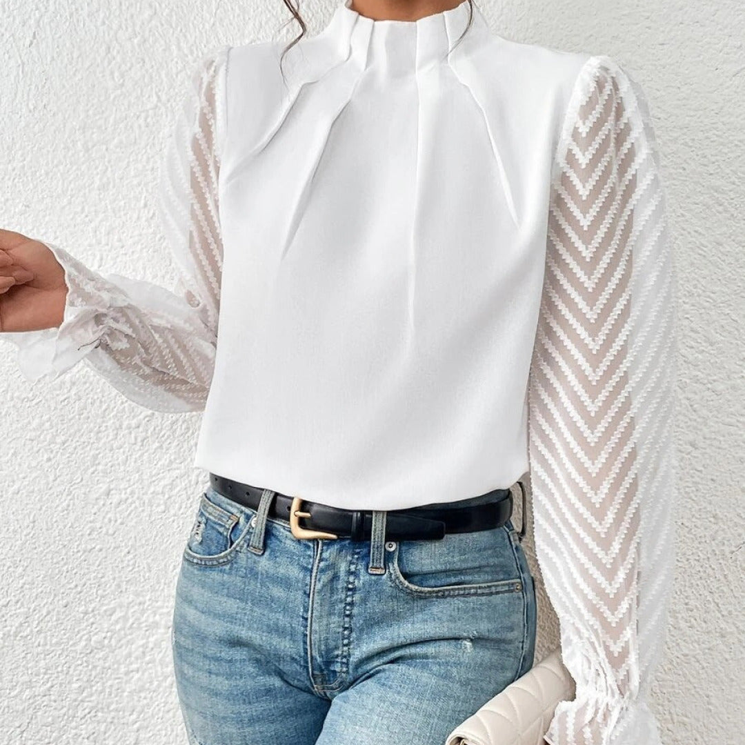 Blusa elegante de manga larga para mujer