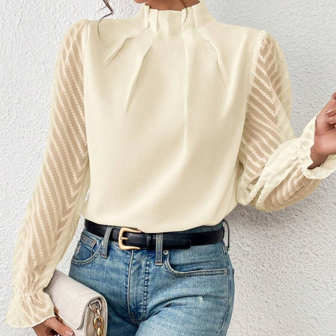 Blusa elegante de manga larga para mujer