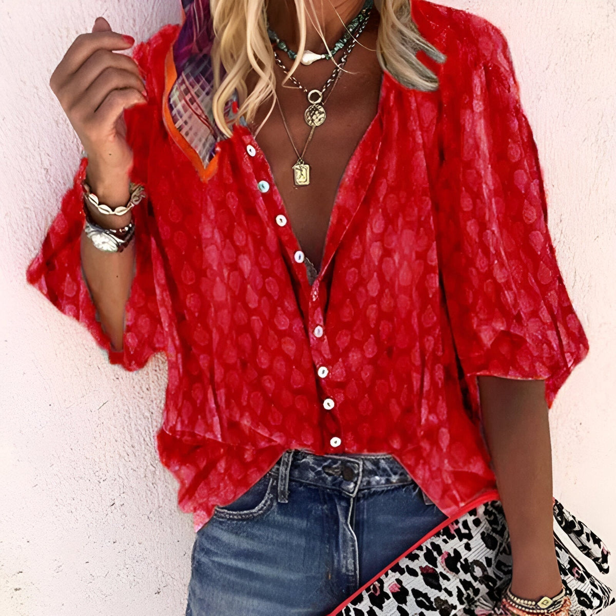 Blusa para mujer con cierre de botones
