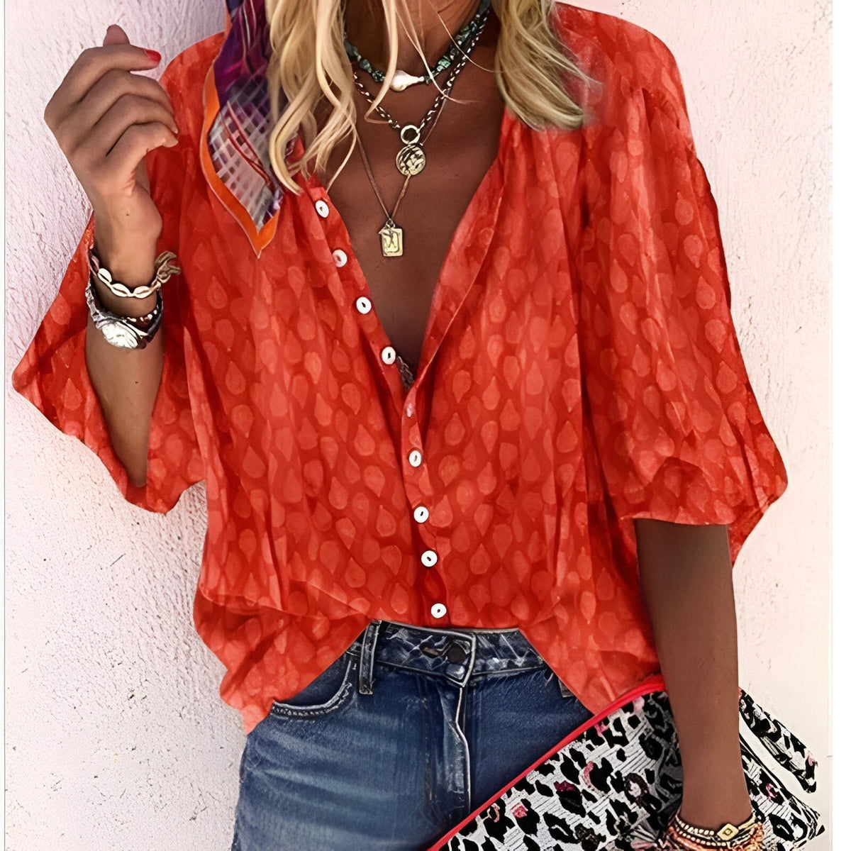 Blusa para mujer con cierre de botones