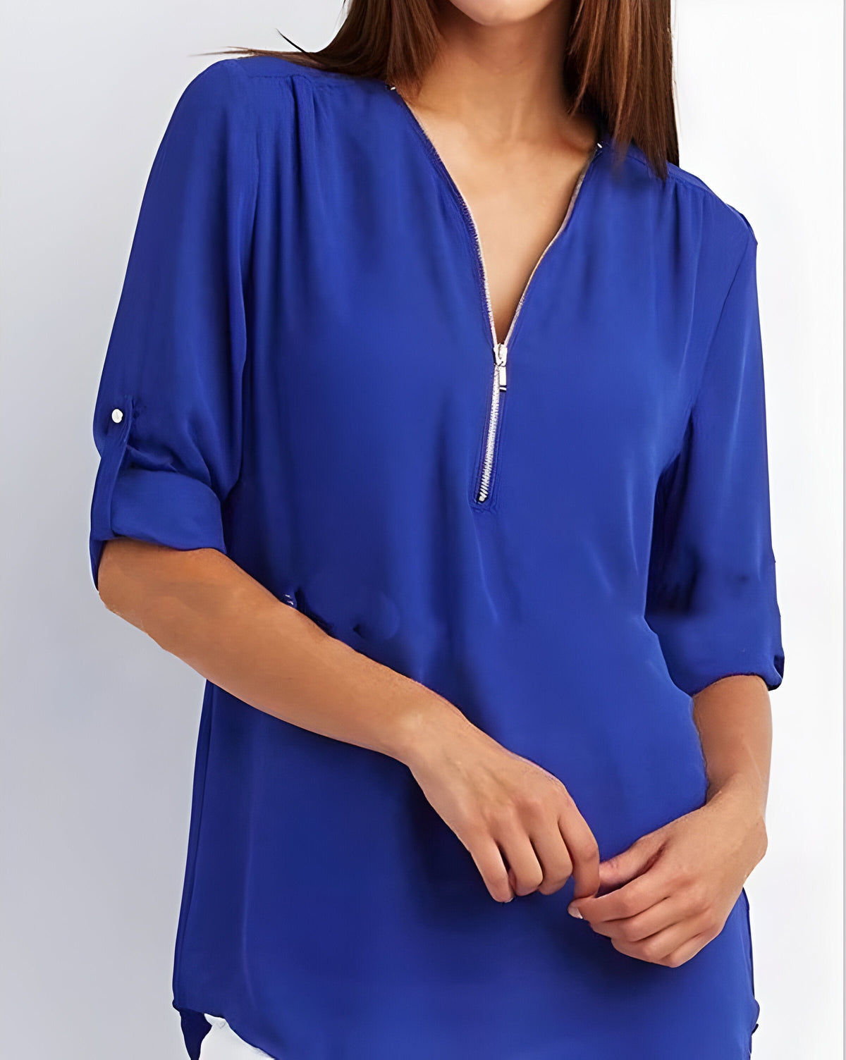 Blusa para mujer con cremallera frontal