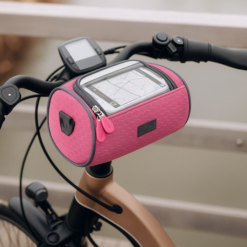 Bolsa de manillar para bicicleta con soporte para teléfono: espacio de almacenamiento impermeable para objetos pequeños