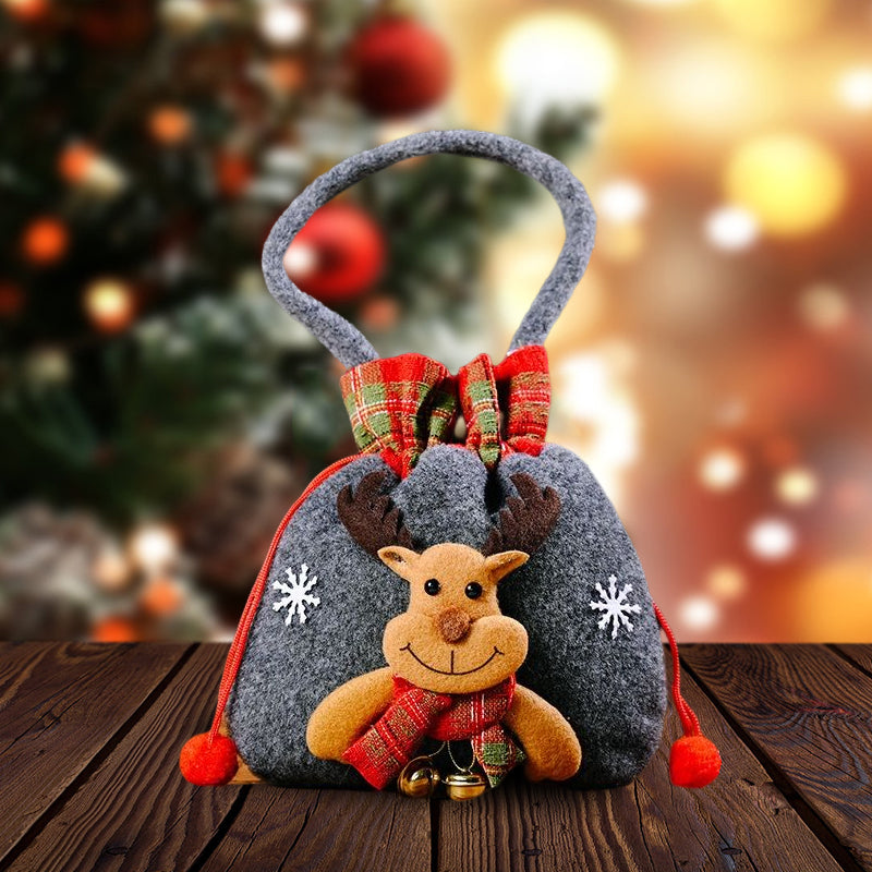 Bolsa de regalo de Navidad con muñeco