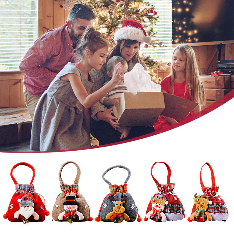 Bolsa de regalo de Navidad con muñeco