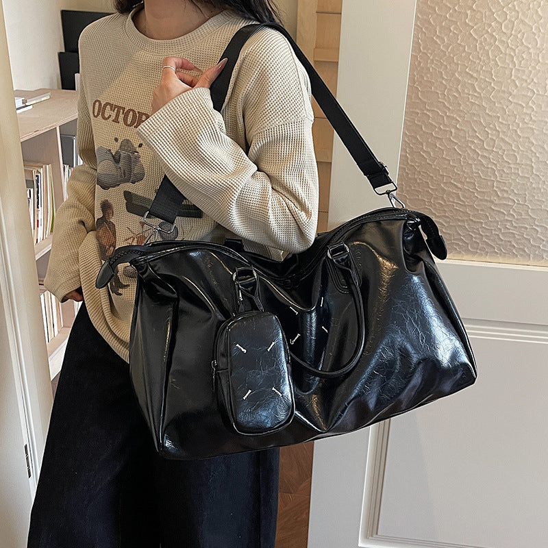 Bolsa de viaje duffle de cuero de lujo para fin de semana