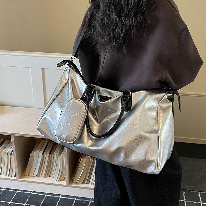 Bolsa de viaje duffle de cuero de lujo para fin de semana