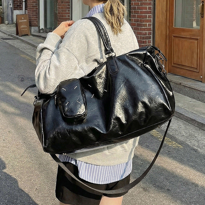 Bolsa de viaje duffle de cuero de lujo para fin de semana