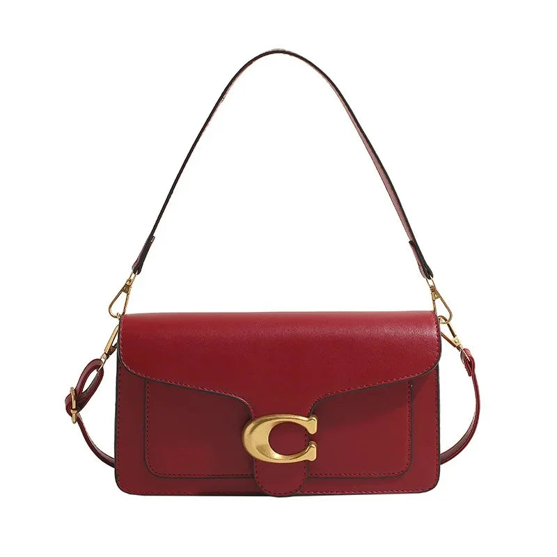 Bolso cuadrado minimalista de hombro y bandolera